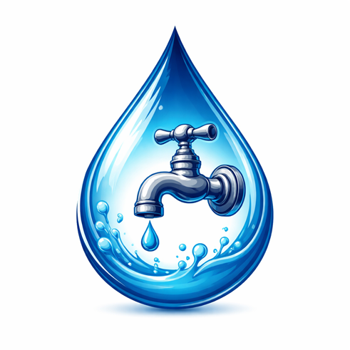 PN-Aqua Logo – Wassertropfen mit Wasserhahn